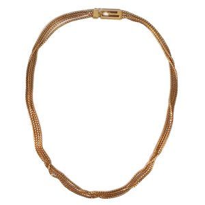 4-Strand Box Chain Necklace Gold Tone 14 Inches Buckle Clasp